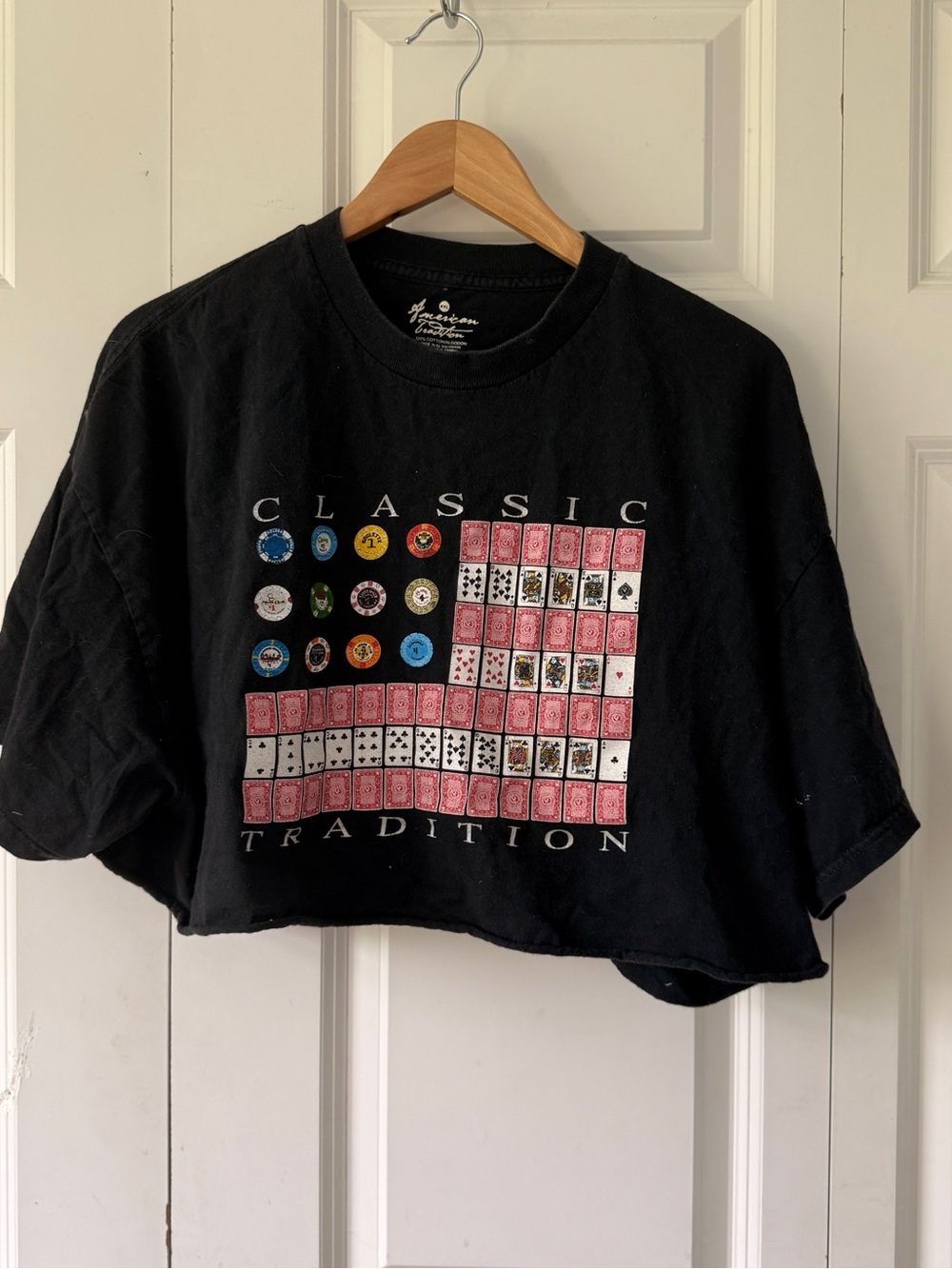 Classic Tradition Black Cropped Graphic Tee